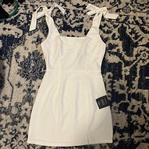 New with Tags Lulu’s White tie strap your sweetie tie strap mini dress
